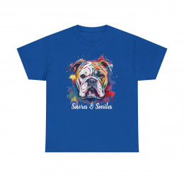 Bulldog - "Snores and Smiles" t-shirt Unisex Heavy Cotton Tee